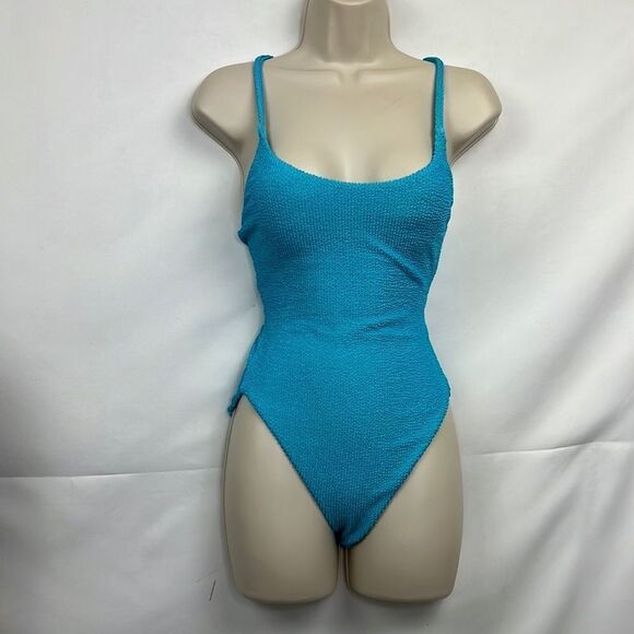 Show Me Your MuMu Blue One Piece Swimsuit Scoop Neckline - Picture 8 of 13